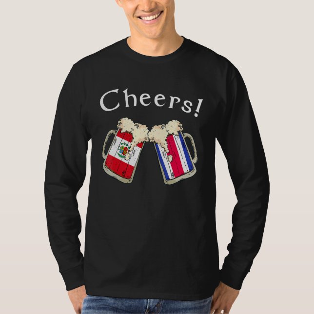 Camiseta Peru Costa Rica Flag Cheers Beer Grown Patriot Cou (Frente)