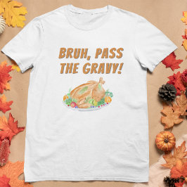 Camiseta Peru de Ação de Graças em Aquarela, Bruh, Passe o