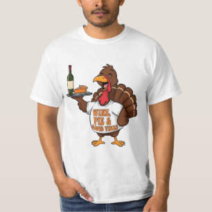 Camiseta Peru de Ação de Graças Engraçado Vinho Torta Boas