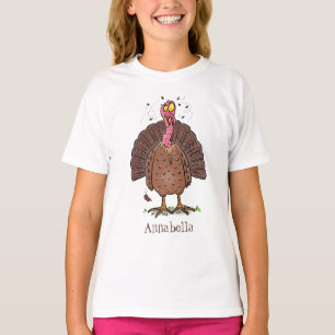 Camiseta Peru-de-fazenda engraçado e castanho com cartograf