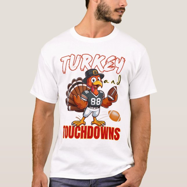 Camiseta Peru do Dia de Ação de Graças e Touchdowns Footll  (Frente)