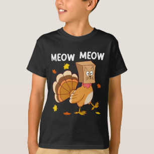 Camiseta Peru do Dia de Ação de Graças Gato Miau Homens Mul