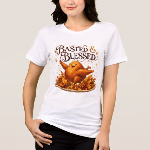 Camiseta Peru Farto e Abençoado Funny Turkey Jantar de Ação