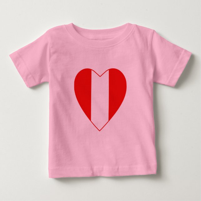 Camiseta Peru Flag Heart Shirt (Frente)