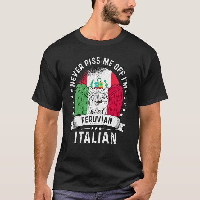 Camiseta Peru Flag Italy Grown Humor Citizen Pride (Frente)