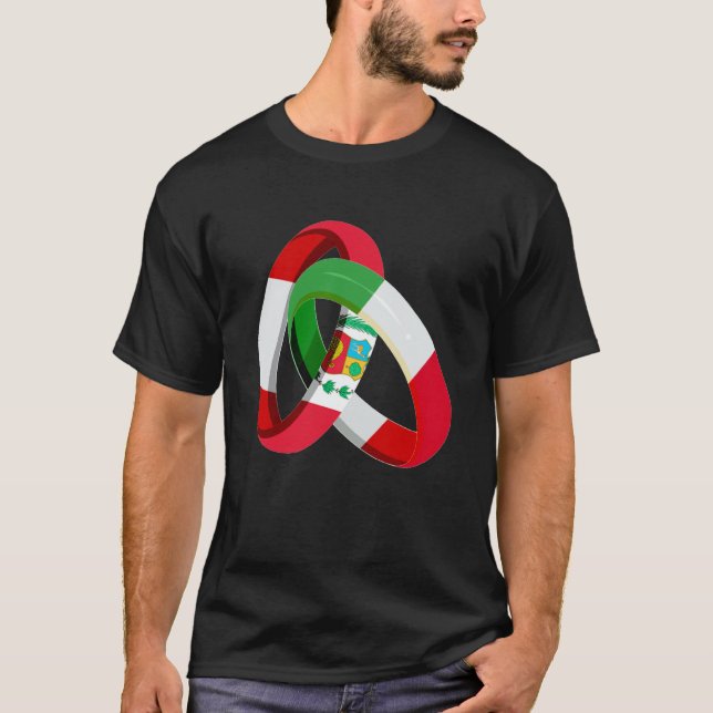Camiseta Peru Flag Italy Grown Ring Marriage Wedding (Frente)