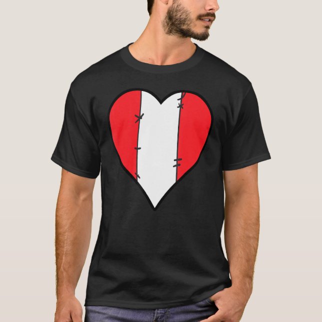 Camiseta Peru Heart Peruvian Flag (Frente)