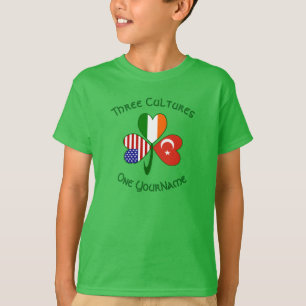 Camiseta Peru Irlanda EUA Trevo Bandeira Personalizada