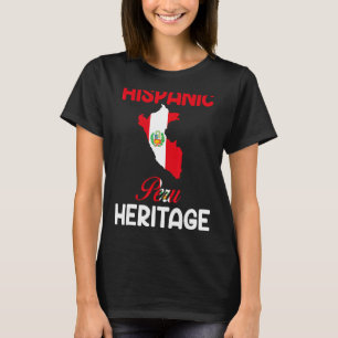 Camiseta Peru Mapa Peru Bandeira Patrimônio Hispânico Latim