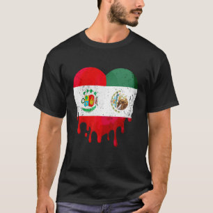 Camiseta Peru México Bandeira Coração Cidadão Crescido Patr