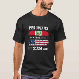 Camiseta Peru: Peruanos para Trump 2024 Bandeira Supo Patri