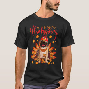 Camiseta Peru Pug Folha de Bordo Outono Outono Vibrações Di