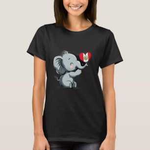 Camiseta Peru Raízes Peruanas Elefante Fofo Coração Orgulho