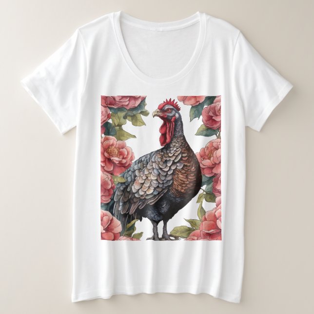 Camiseta Peru Selvagem do Alabama Com Flores Camélia (Frente do Design)