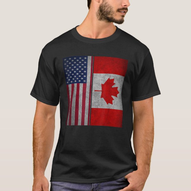 Camiseta Peruana - Americana Half Peru Half USA Flag Orud (Frente)