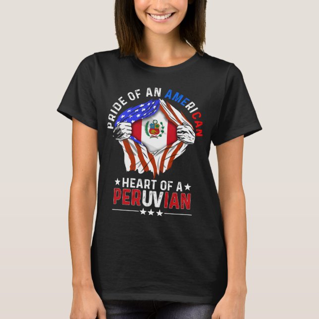 Camiseta Peruvian American Foreign Country Peru Flag (Frente)