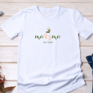 Camiseta Pés de Bebê de Pele Clara Coração Mamãe Lagarta Fo