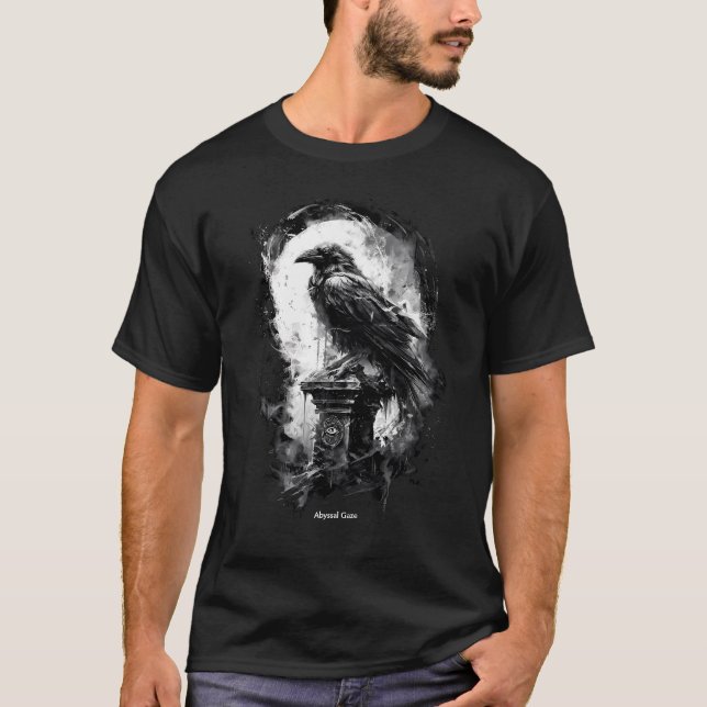 Camiseta Pesada de Metal Gothico Olhar Abissal Cor (Frente)
