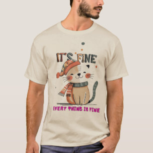 Camiseta pesada e macia com um design de gato ador