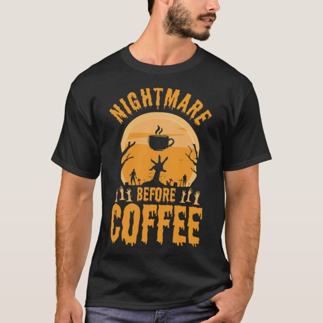 Camiseta Pesadelo antes do café Bebê do presente de Hallowe (Frente)