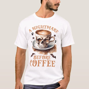 Camiseta Pesadelo Bonito Antes do Coffee Halloween