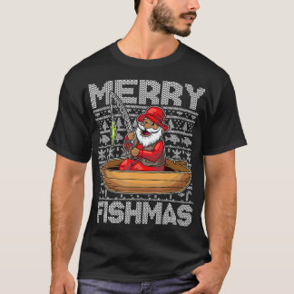 Camiseta Pesca afro-americana Papai Noel pescador Chr