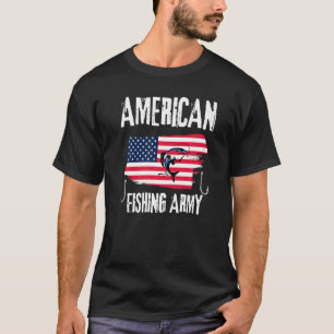Camiseta pesca americana patriótica ao ar livre caça no lag