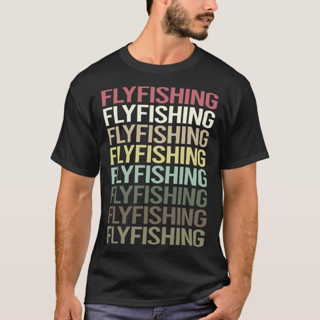 Camiseta Pesca Colorida De Voo De Texto (Frente)