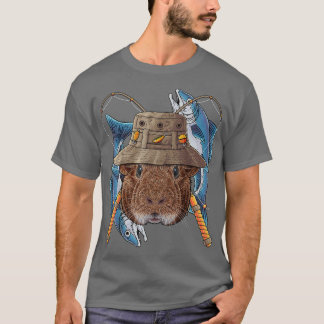 Camiseta Pesca com a Guiné-Porco ao ar livre Pescador Cuja