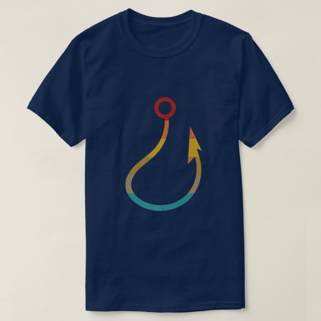 Camiseta Pesca com anzol de peixes retrorreflectores  (Frente do Design)