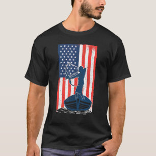 Camiseta Pesca com arco e flecha Peixe Bandeira Americana C