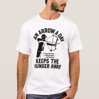 Camiseta Pesca com Arco | Uma Flecha por Dia Mantém a Fome