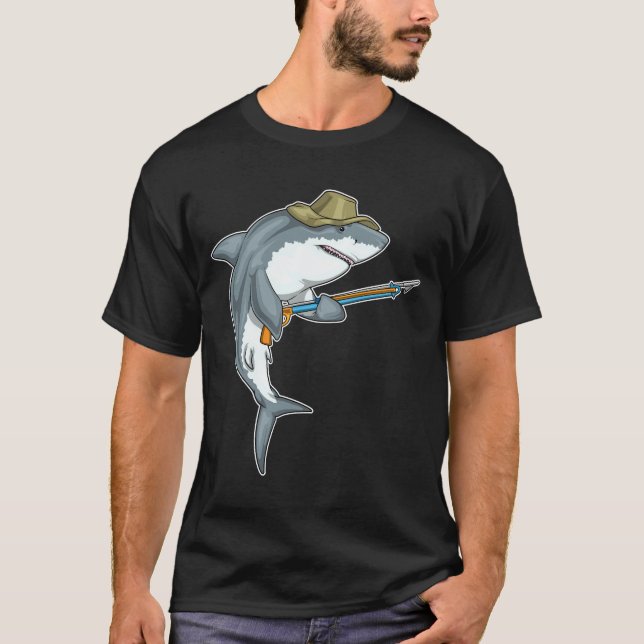 Camiseta Pesca com arpão de tubarão (Frente)