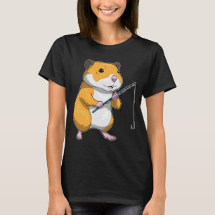 Camiseta Pesca com canas de pesca de peixe-Hamster