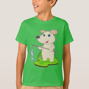 Camiseta Pesca com canas de pesca de peixe-porco
