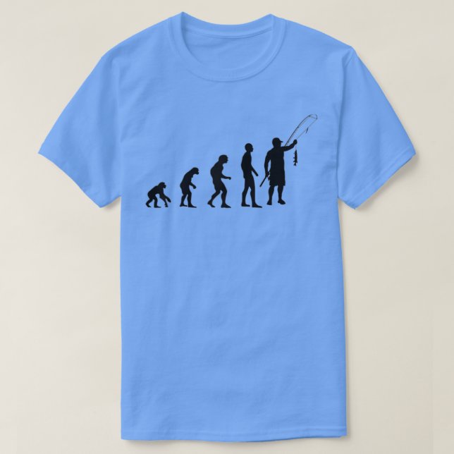Camiseta Pesca com evolução e pesca engraçada para pescador (Frente do Design)