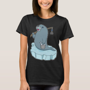 Camiseta Pesca com focas - Cana de pesca