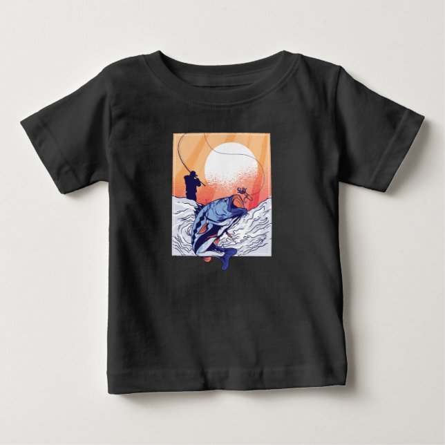 Camiseta Pesca com mosca de Perch - Peixes Predatórios de C (Frente)