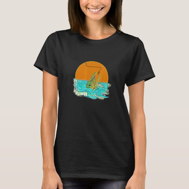 Camiseta Pesca com Mosca de Truta Marrom Rafting Rio Montan (Frente)