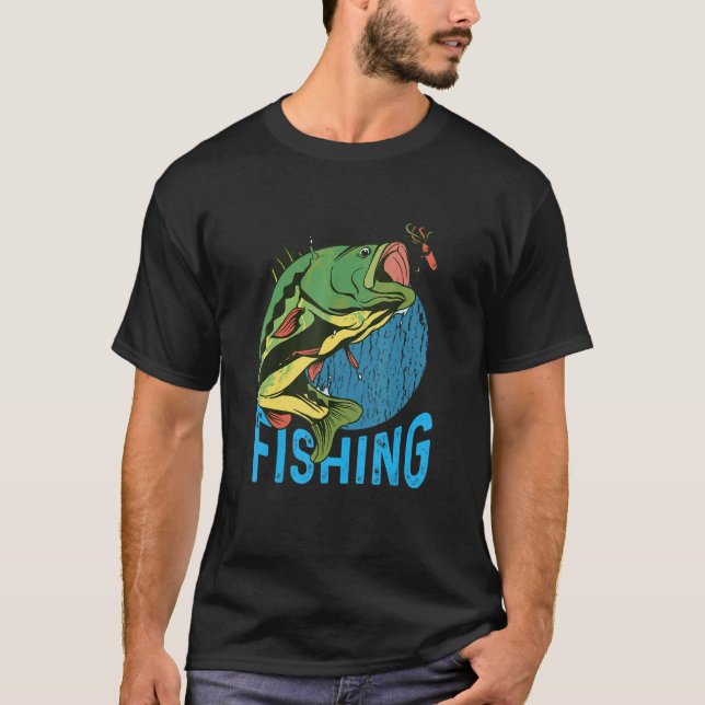 Camiseta Pesca com Mosca Perca Peixe uma Perca Prestes a Se (Frente)