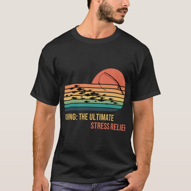 Camiseta pesca com mosca retrô vintage (Frente)