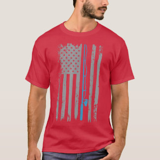 Camiseta Pesca com pavilhão americano Vintage - Bandeira am