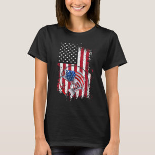Camiseta Pesca com pavilhão americano Vintage Estados Unido