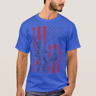Camiseta Pesca com pavilhão americano Vintage Estados Unido