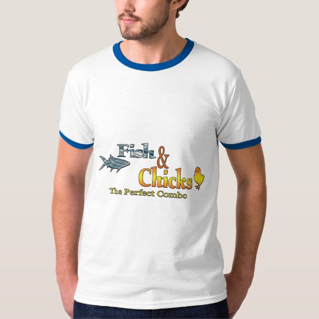 Camiseta Pesca com peixe e Pintinhos (Frente)