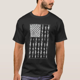 Camiseta Pesca com sal Bandeira Americana Saltwater