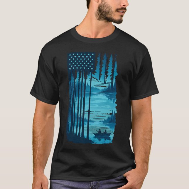 Camiseta Pesca da Bandeira Americana (Frente)