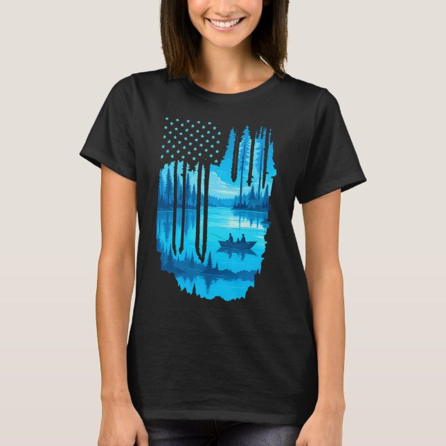Camiseta Pesca da Bandeira Americana (Frente)