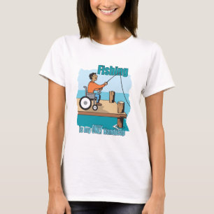 Camiseta Pesca da cadeira de rodas da desvantagem