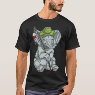 Camiseta Pesca da rocha de pesca com elefante